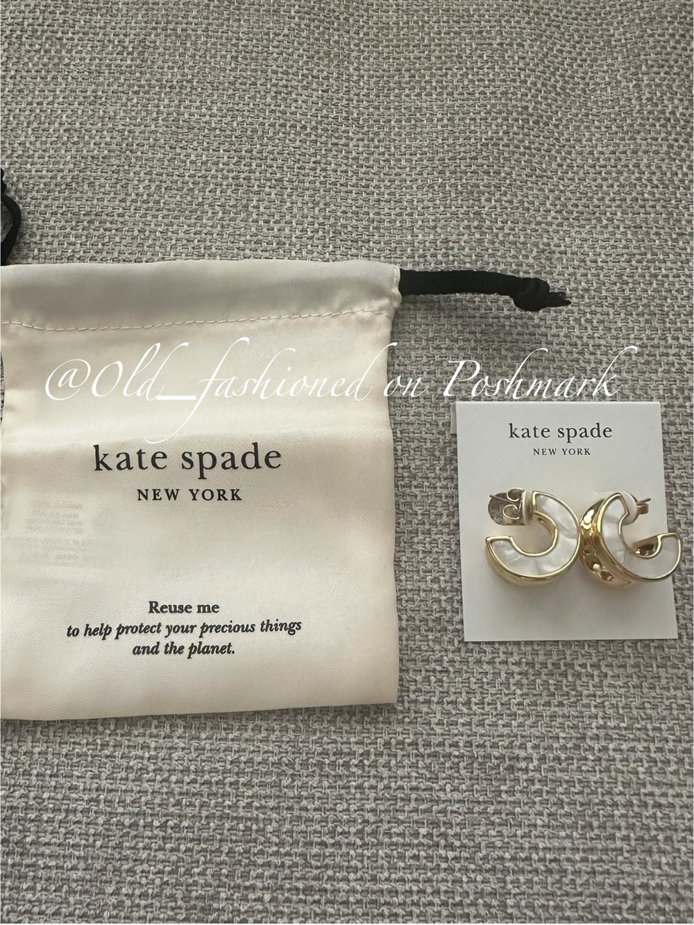 KATE SPADE Bold Small Hoops - Cream Multi - Picture 5 of 11